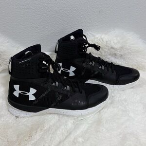 Under Armour Highlight Ace Sneakers Black White Mid-Top Volleyball Shoes